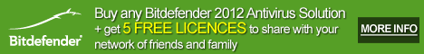 BitDefender 2012 promotion offer - get 5 free licenses