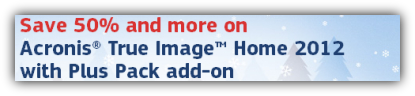 Acronis True Image Home 2012 Christmas Sale upto 50% discounts