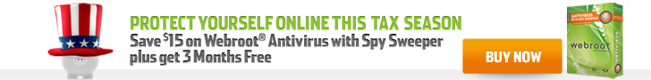 Webroot Antivirus Promotion Offer $15 Off Plus 3 months free